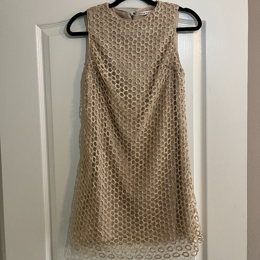 Alice + Olivia Gold Mini Dress